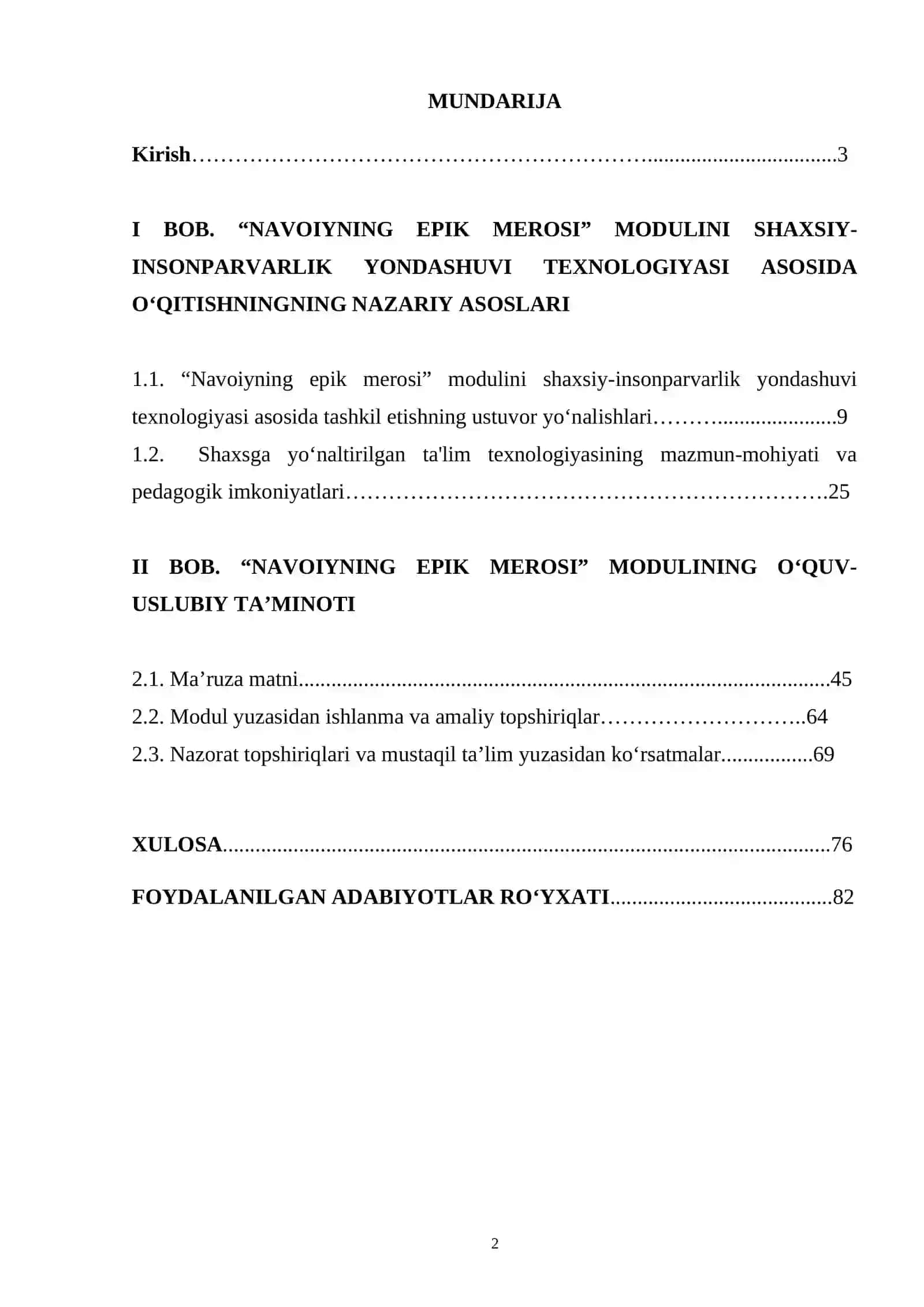 Navoiyning epik merosi” modulini o‘qitishda shaxsiy-insonparvarlik yondashuvi texnologiyasidan foydalanish 2