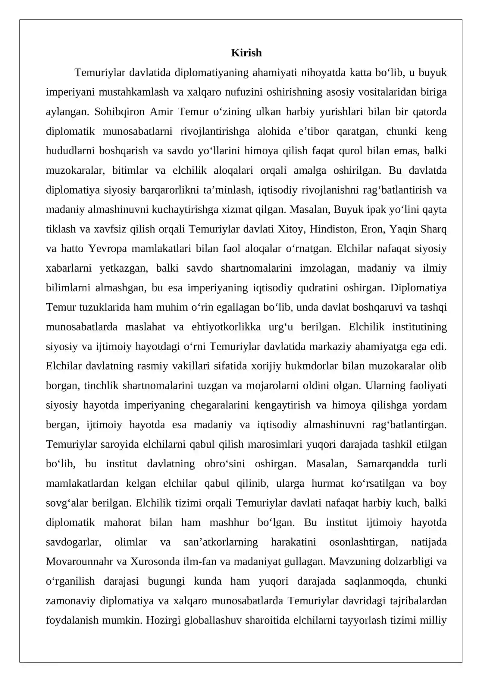 Temuriylar davlatida elchilarni tayyorlash tizimi 2