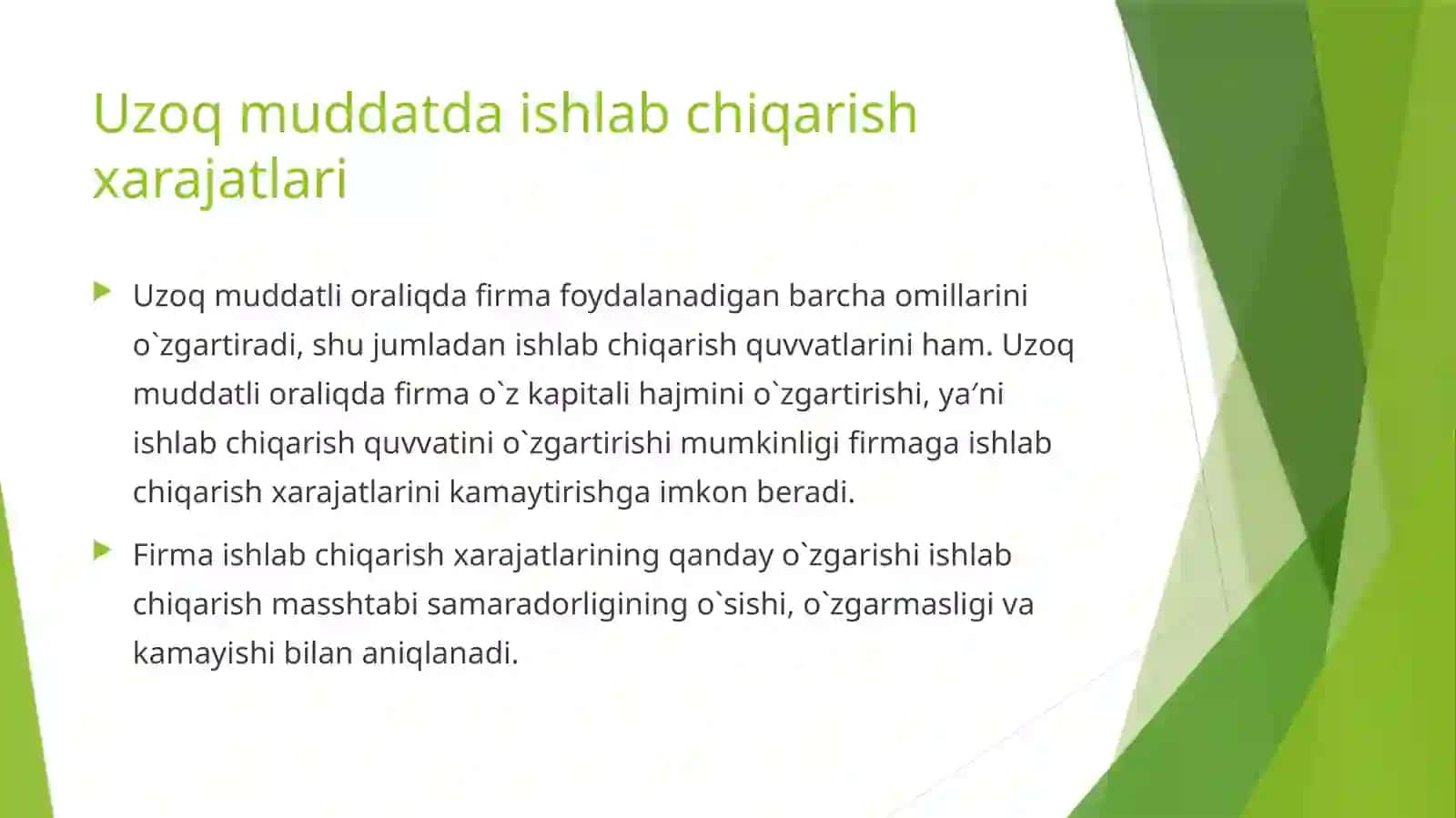 Uzoq muddatli oralikdagi firmalar 2