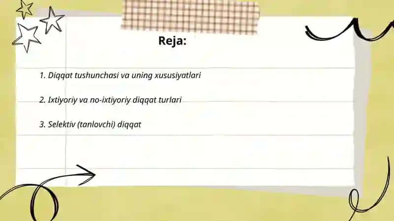 Diqqat turlari va xususiyatlari 2