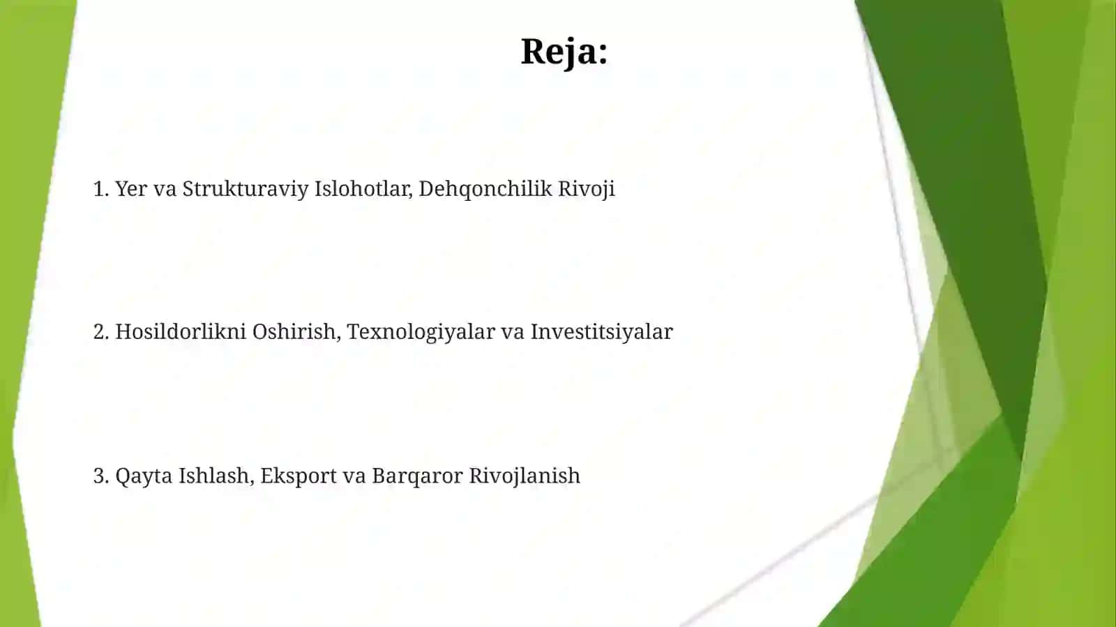 Mustaqillik yillarida qishloq xo‘jaligi sohasidagi o‘zgarishlar 2