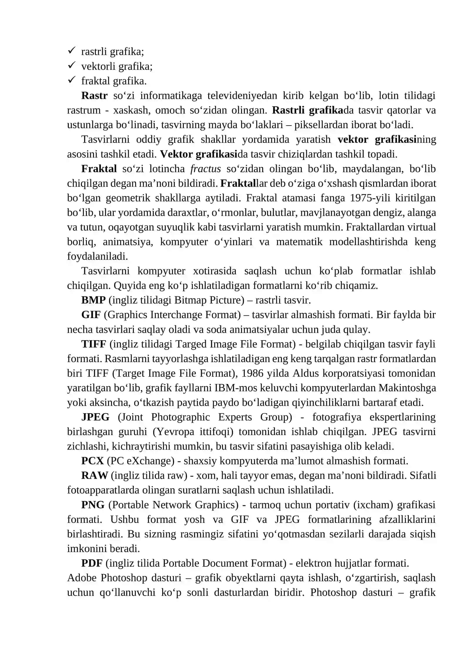 Kompyuterda grafik axborotlar bilan ishlovchi dasturlar 2