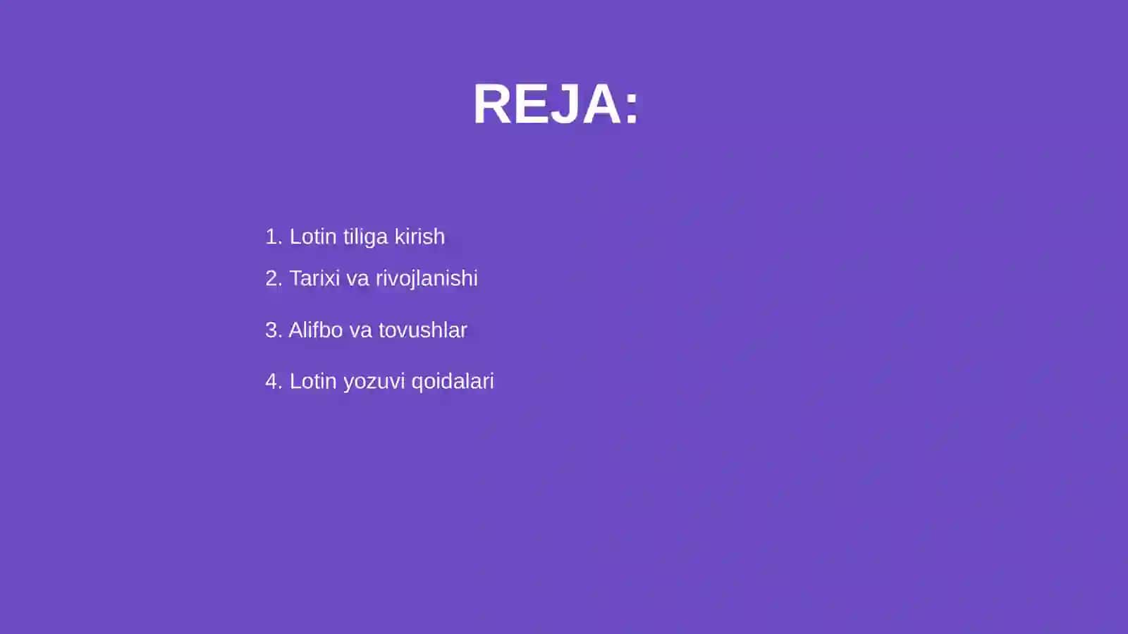 Lotin tiliga kirish 2