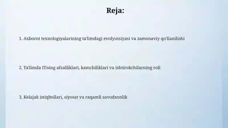 Ta'limda axborot texnologiyalari 2