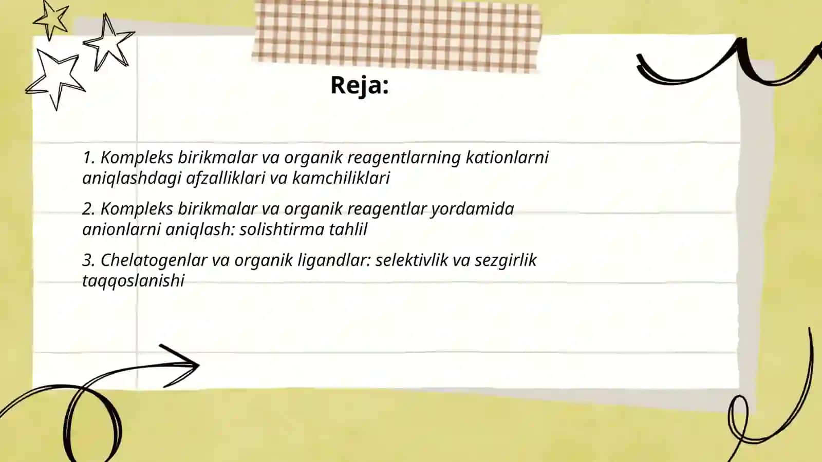 Kationlar va anionlar tahlilida kompleks birikmalar va organik reagentlarning ahamiyatini taqqoslash 2