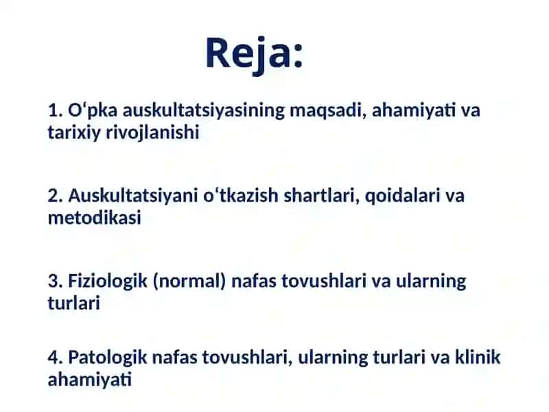 Amaliy ko‘nikmalarni topshirish: O‘pka auskultatsiyasi 2