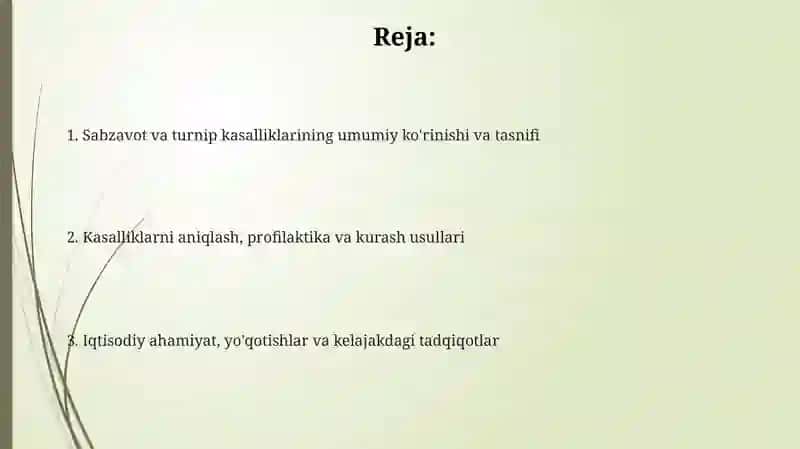 Sabzavot va turnip kasalliklarining umumiy ko'rinishi 2