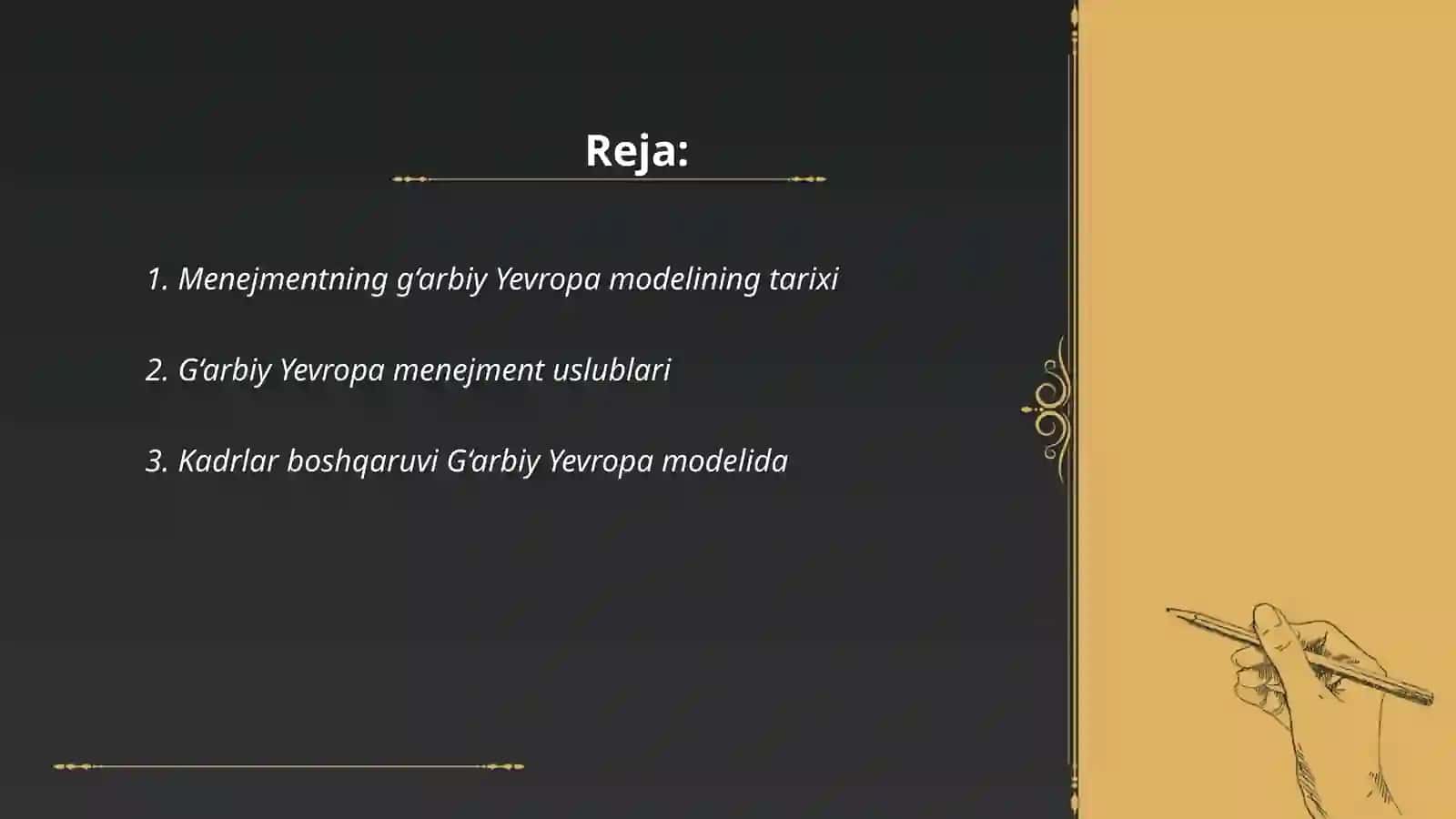 Menejmentning g’arbiy yevropa modeli 2