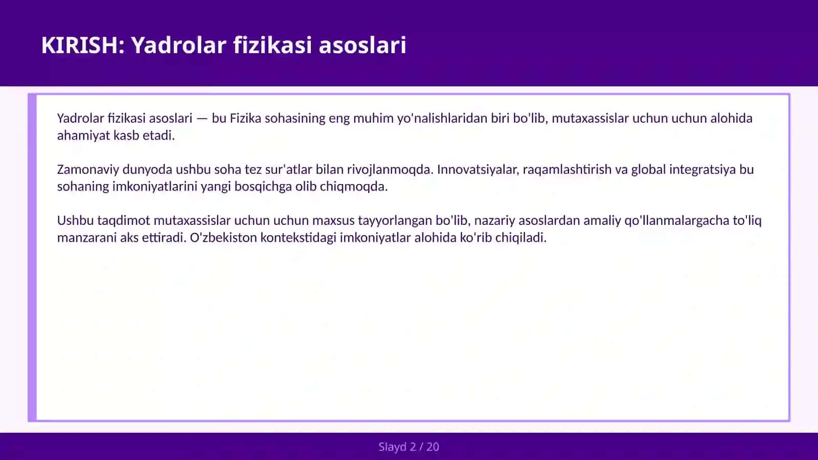 Yadrolar fizikasi asoslari 2