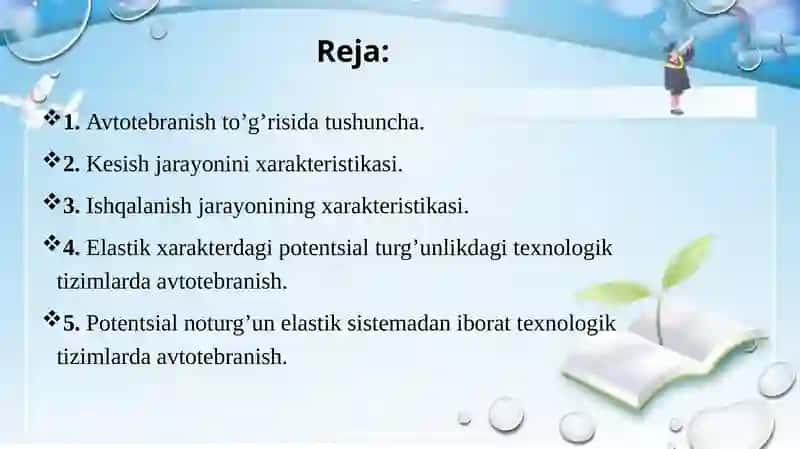 Sinergetika. Avtotebranmali jarayonlar. 2