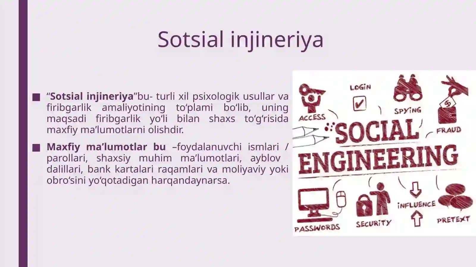 15-mavzu.Ijtimoiy injineriyaga qarshi himoya 2