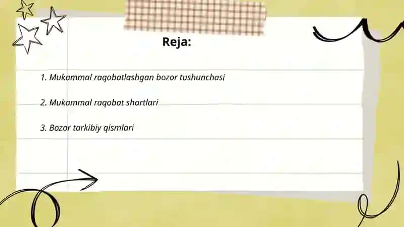Mukammal raqobatlashgan bozor va uning shartlari 2