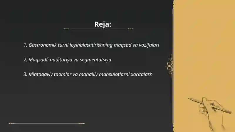 Mamlakatimizda gastronomik turni loyixalash 2