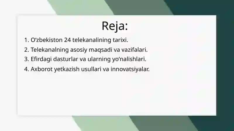 Oʻzbekiston24telokanali 2