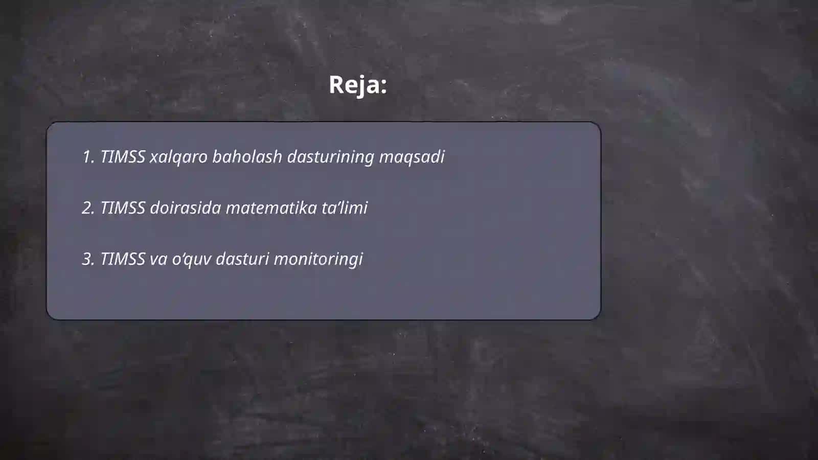 TIMSS xalqaro baholash dasturi 2