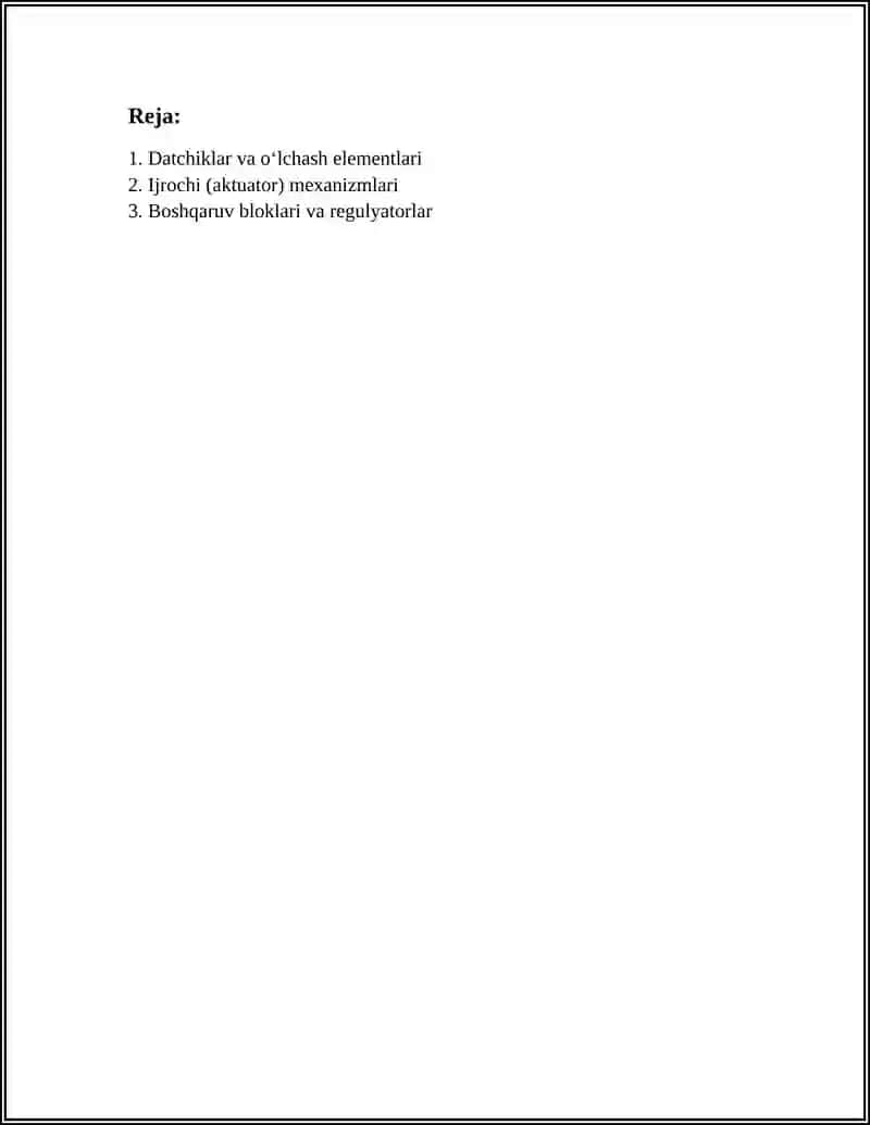 AVTOMATIK BOSHQARISH TIZIMLARINING TIPIK ZVENOLARI 2