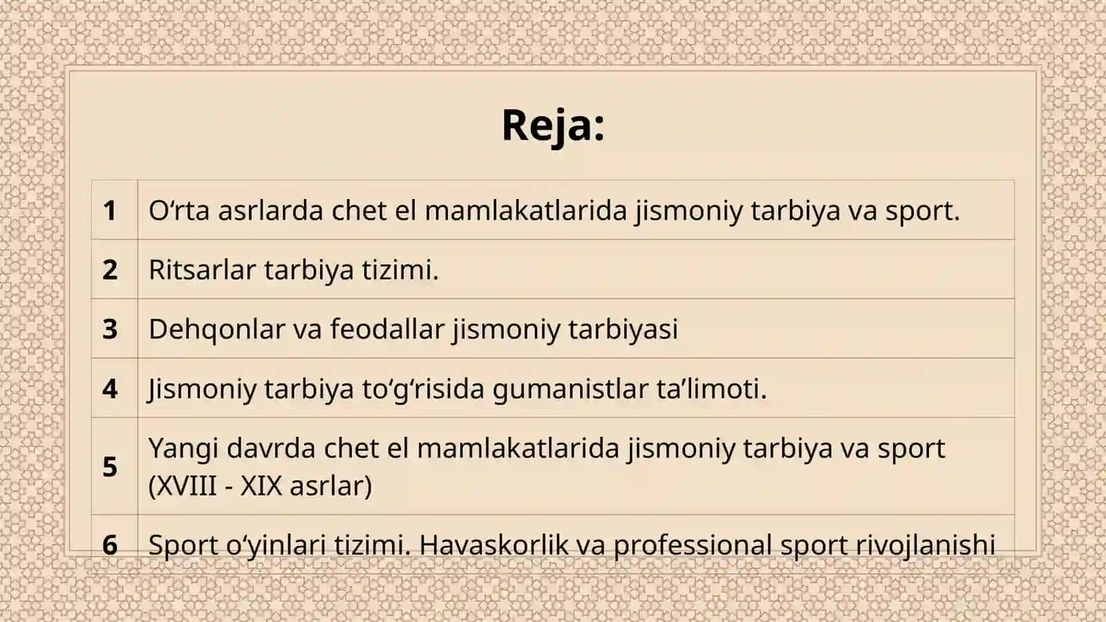 O‘rtaasrlar(V-XVIIasrlar)vaYangidavrdachetelmamlakatlaridajismoniytarbiyavasport (XVIII-XIXasrlar) 2