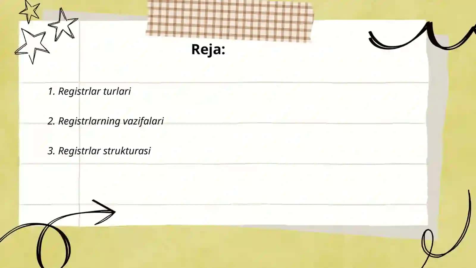 Registrlar turlari 2