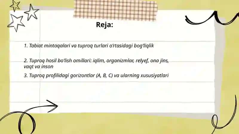 Tabiat mintaqalari.Tuproq.Tuproqning tuzilishi,unumdorligi va ahamiyati 2