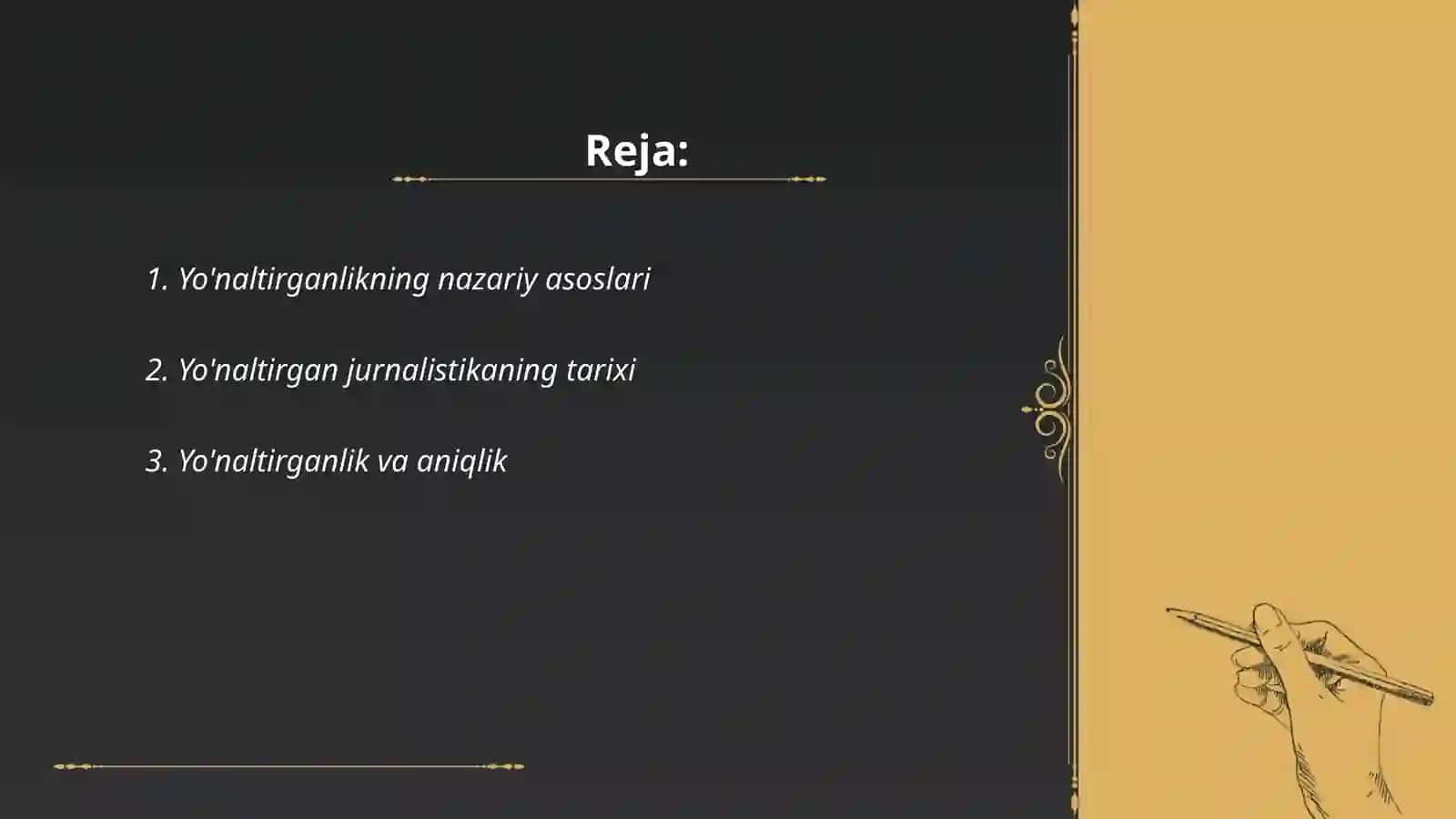 Yoʻnaltirganlik xalqaro jurnalist faoliyatining asosiy metodi 2
