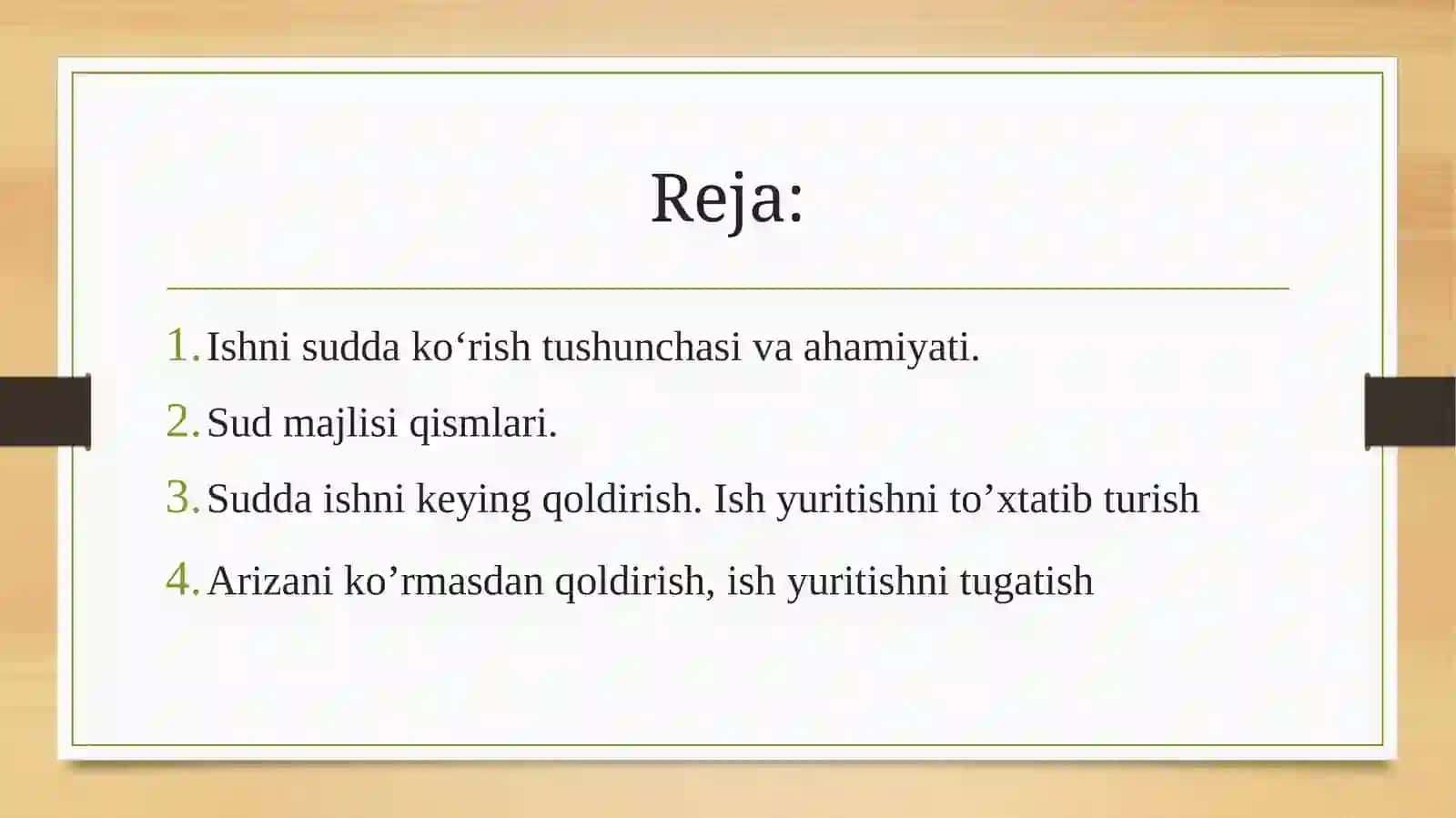 Fuqarolik ishlari ni sudda muhokama qilish 2