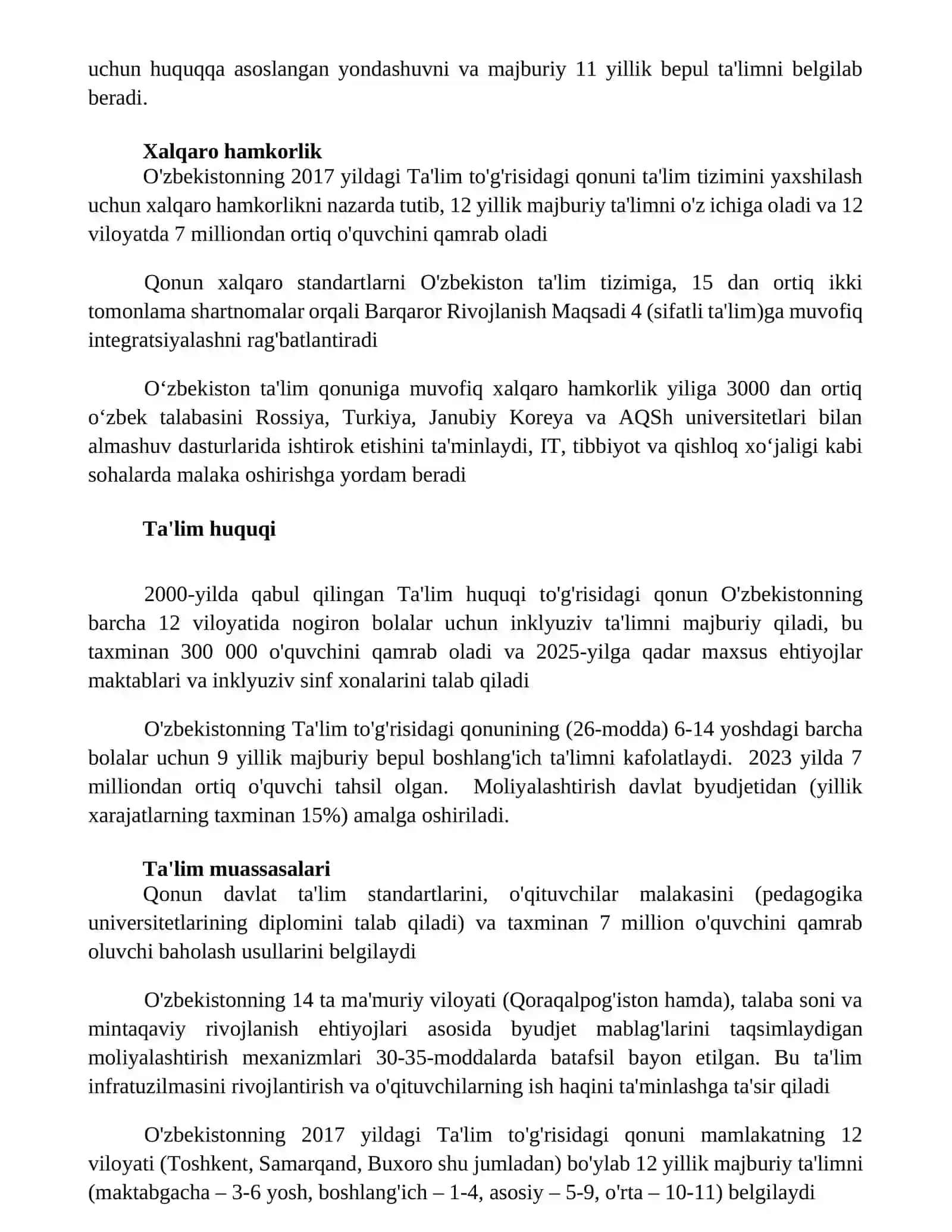 Ta'lim to'g'risidagi qonuni 2