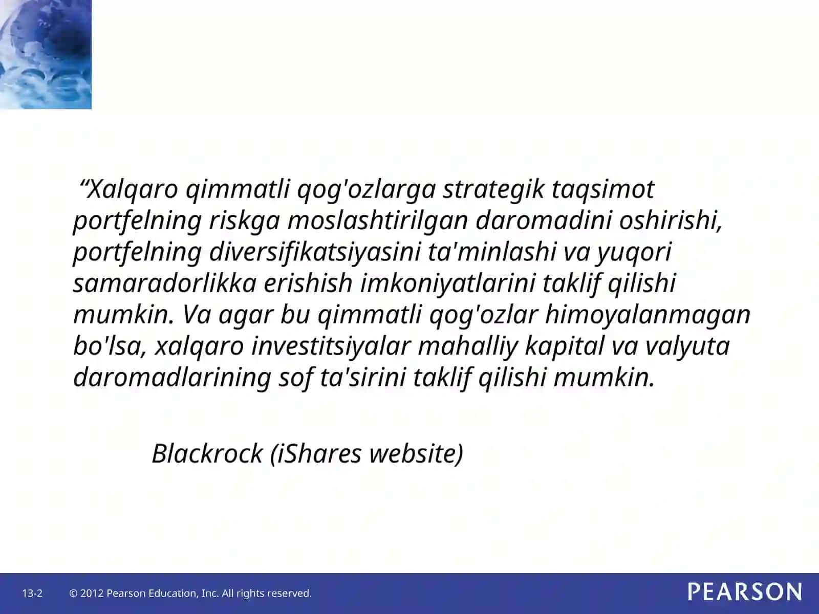13-bob Xalqaro portfelni boshqarish asoslari 2