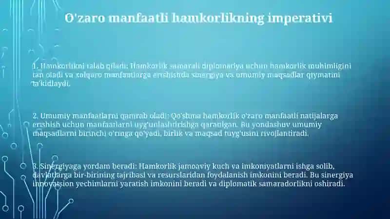 OʻZaro Manfaatli Va Amaliy Tashqi Siyosat Sohasidagi Ustuvor YoʻNalishlar 2