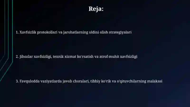 Xavfsizlik protokollari va jarohatlarning oldini olish strategiyalari 2