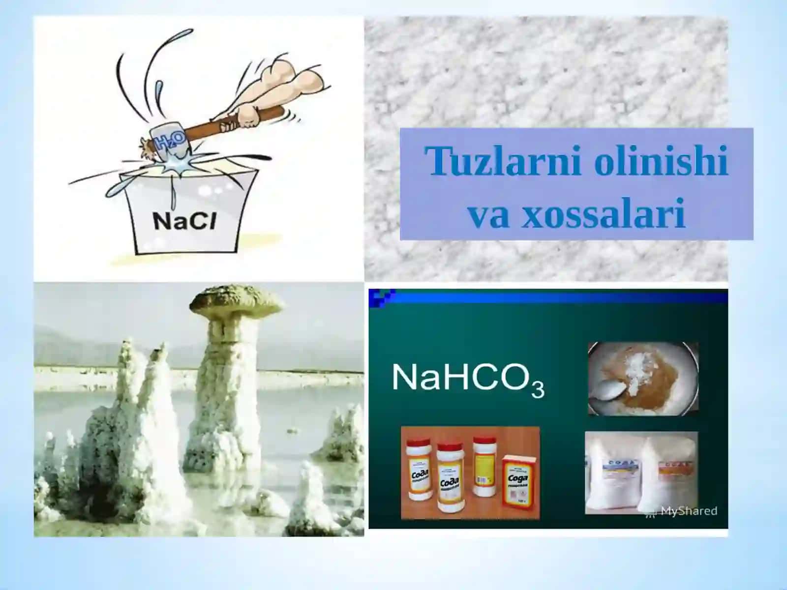 Tuzlarni olinishi va xossalari 2