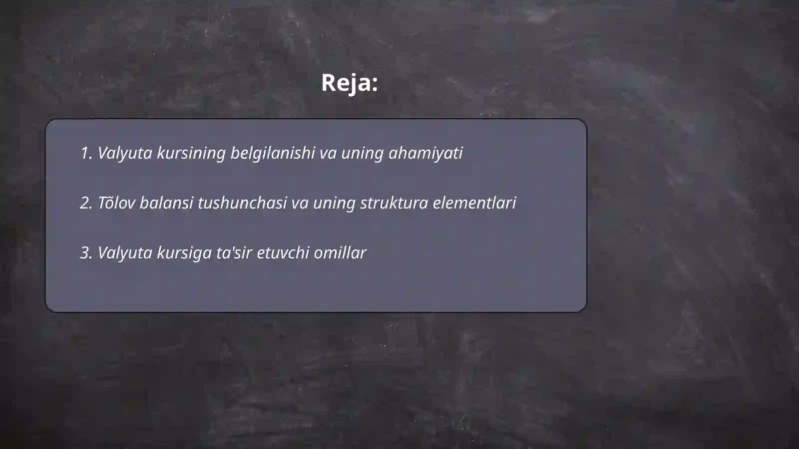 Valyuta kursi, tõlov balansi va uning taqchilligi 2