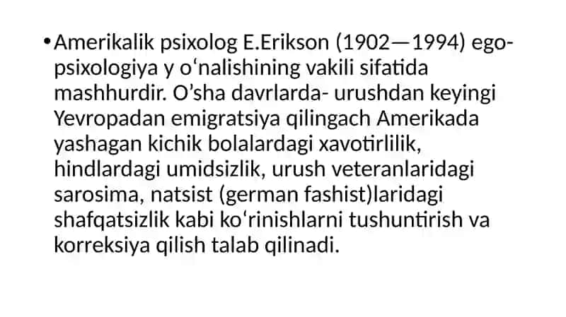 Eriksonning Shaxs Rivojlanishini Psixoijtimoiy Nazariyasi 2