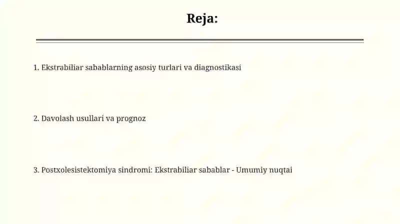 Postxolesistektomik sindrom ekstrabiliar sabablari 2
