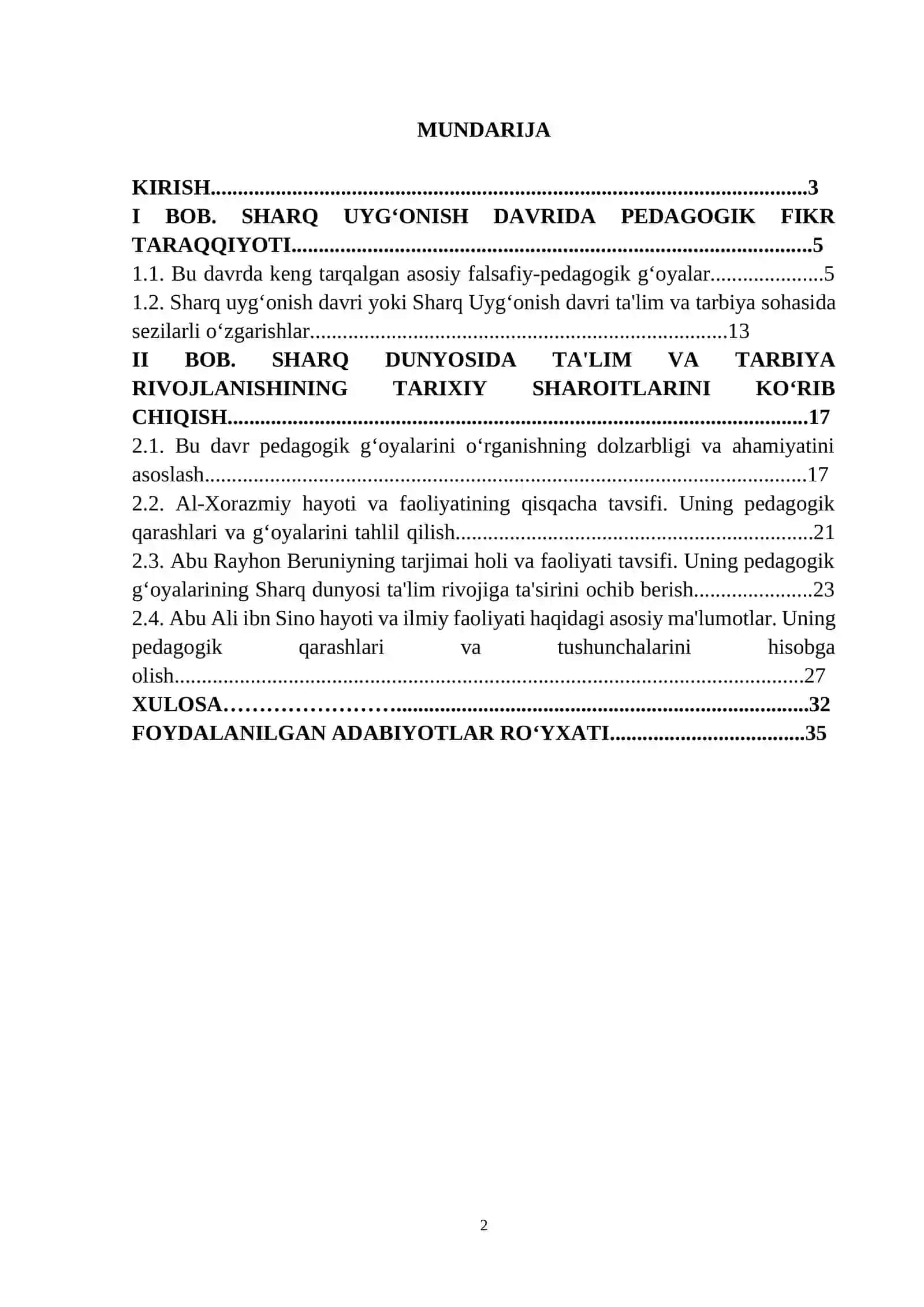 SHARQ UYG‘ONISH DAVRIDA PEDAGOGIK FIKR TARAQQIYOTI. (AL-XORAZMIY, ABU RAYXON BERUNIY, ABU ALI-IBN SINONING TA'LIM TABIYAGA OID QARASHLARI) 2