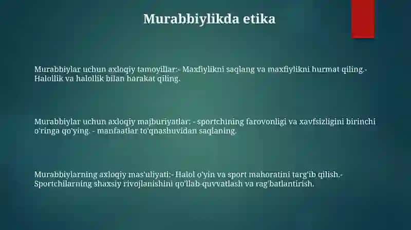 Trenerga Qo Yiladigan Etik Talablar 2