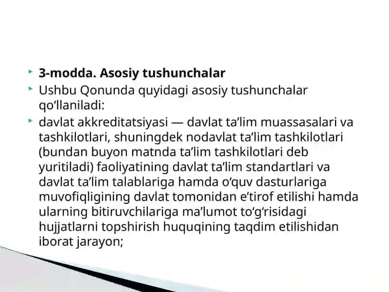 O‘ZBEKISTON RESPUBLIKASINING QONUNI 2