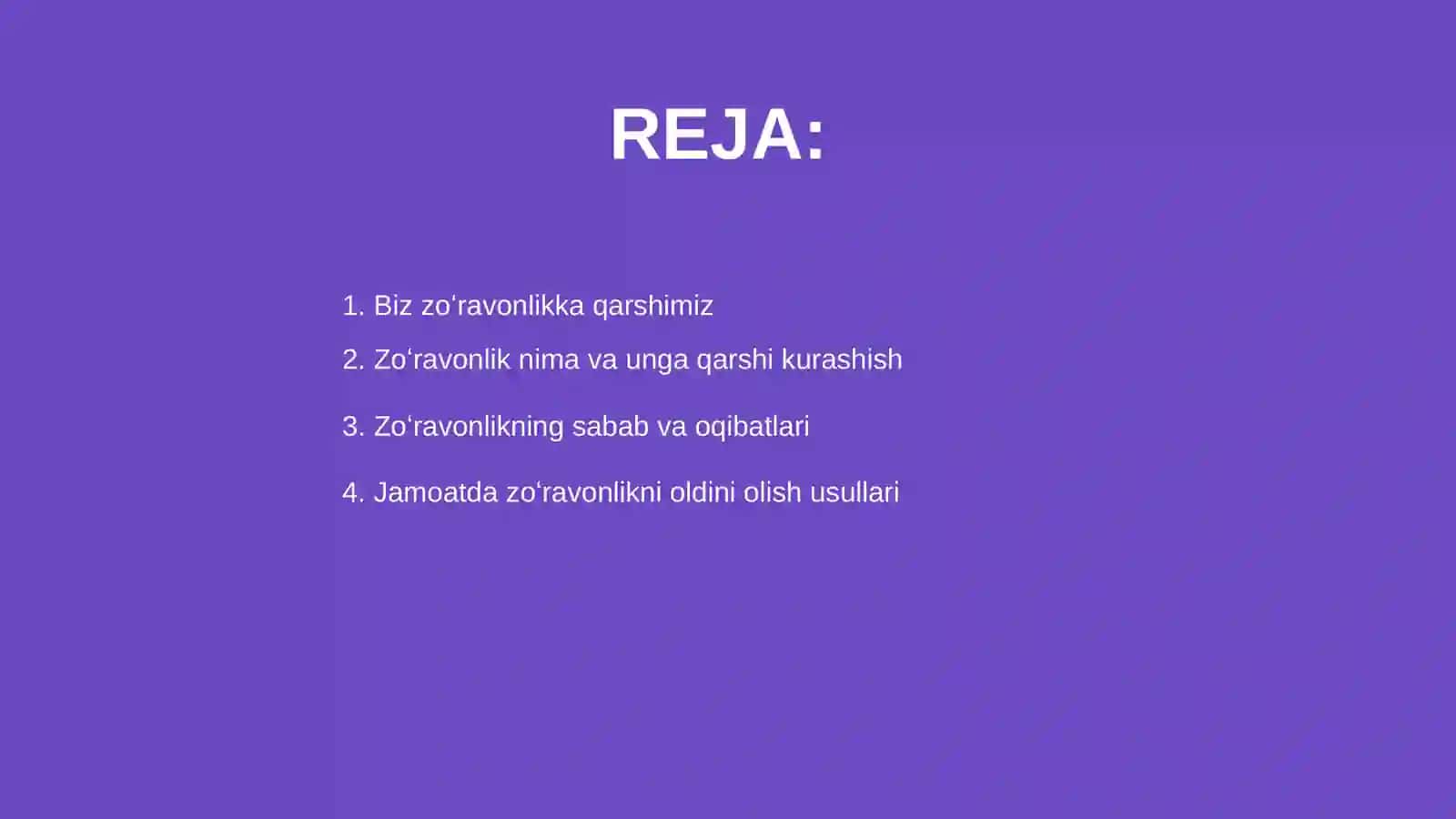 Biz zoʻravonlikka qarshimiz 2
