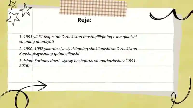 O'zbekistonning eng yangi tarix fanidan 1-oraliq mustaqil ish 2