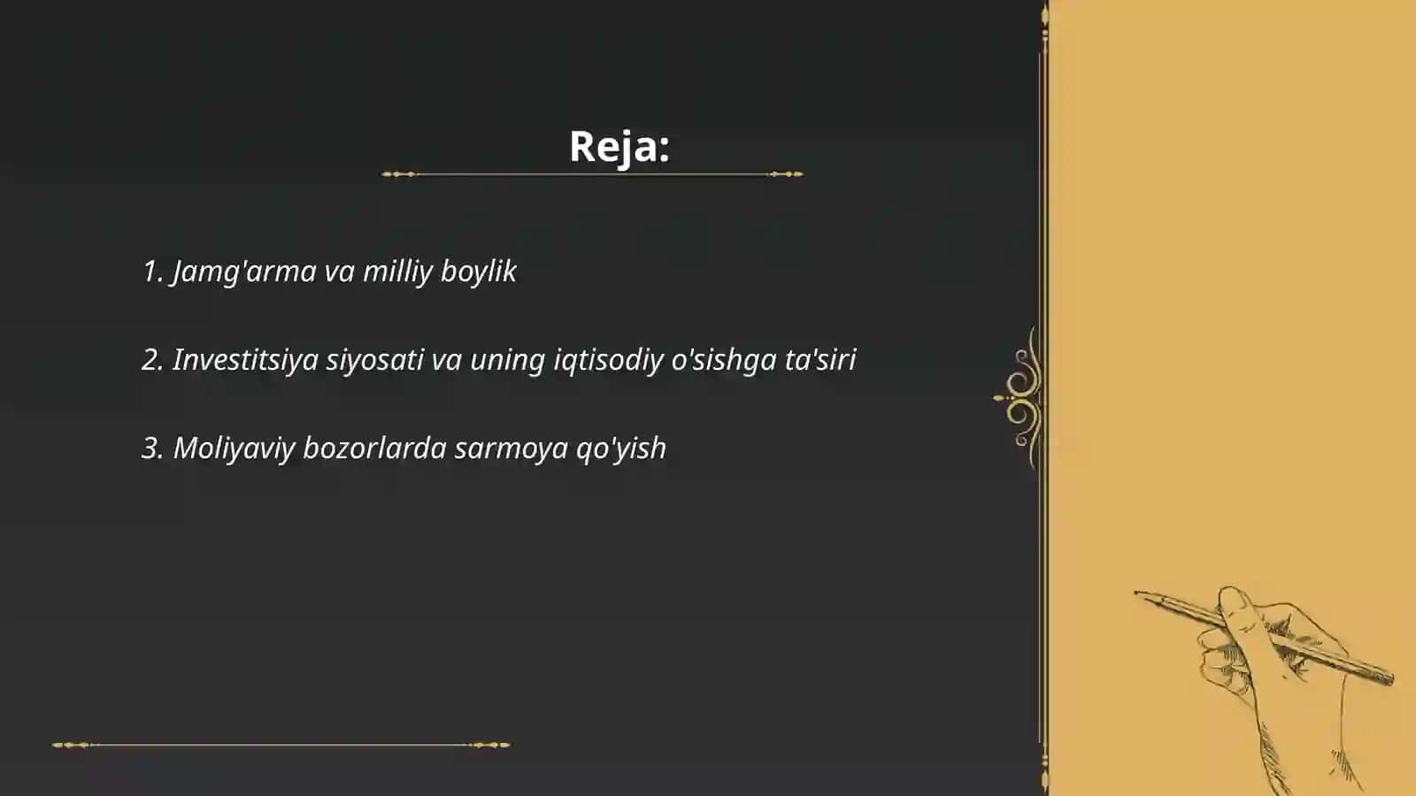 Jamg'arma, investitsiyalar va iqtisodiy o'sish 2