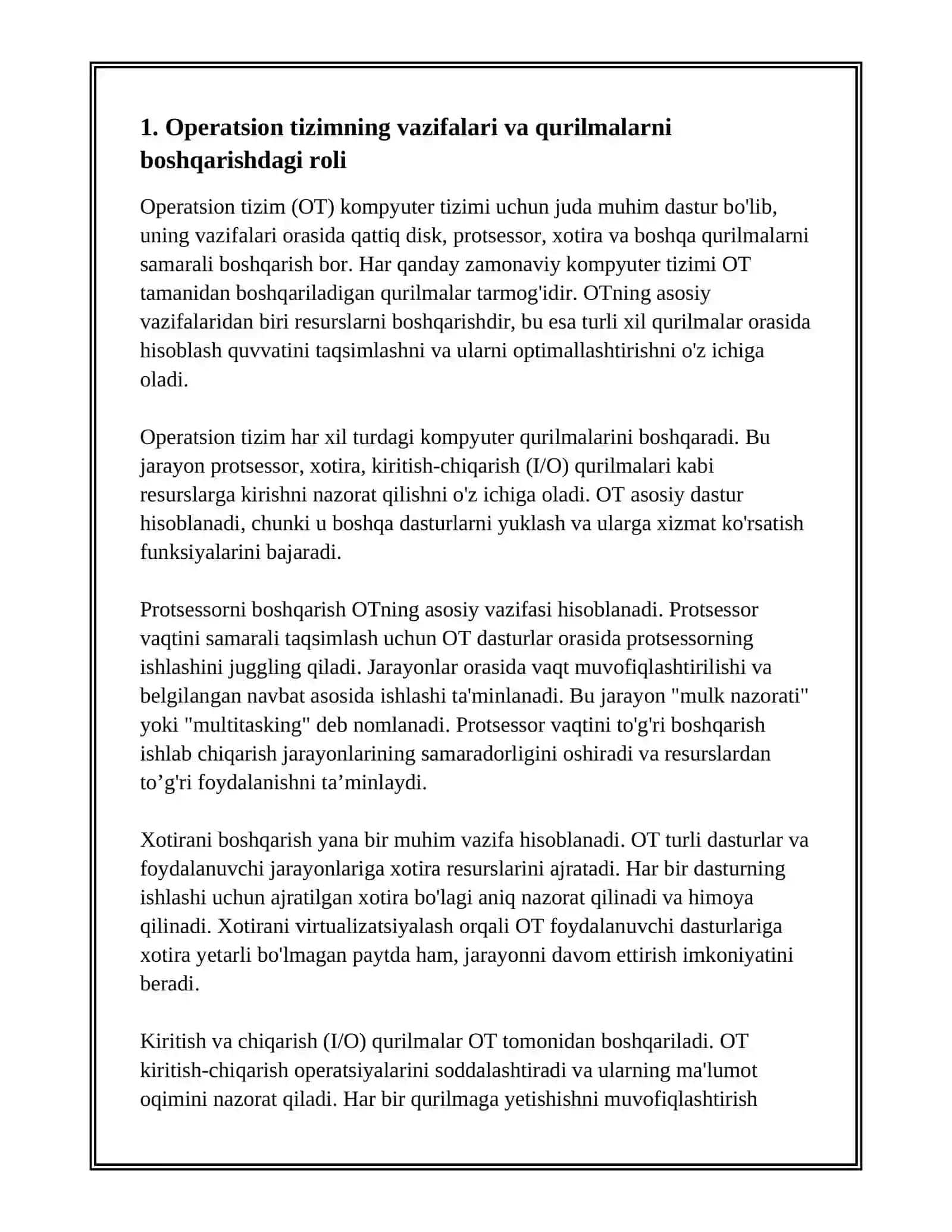 KOMPYUTER QURILMALARI BOSHGARISH OPERATSION TIZIMLARNING O'RNI 2