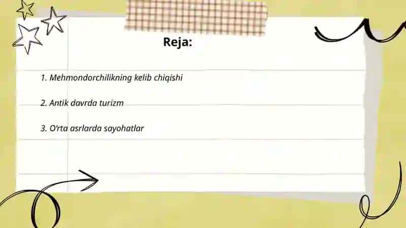 Mehmondorchilik va turizm tarixi 2