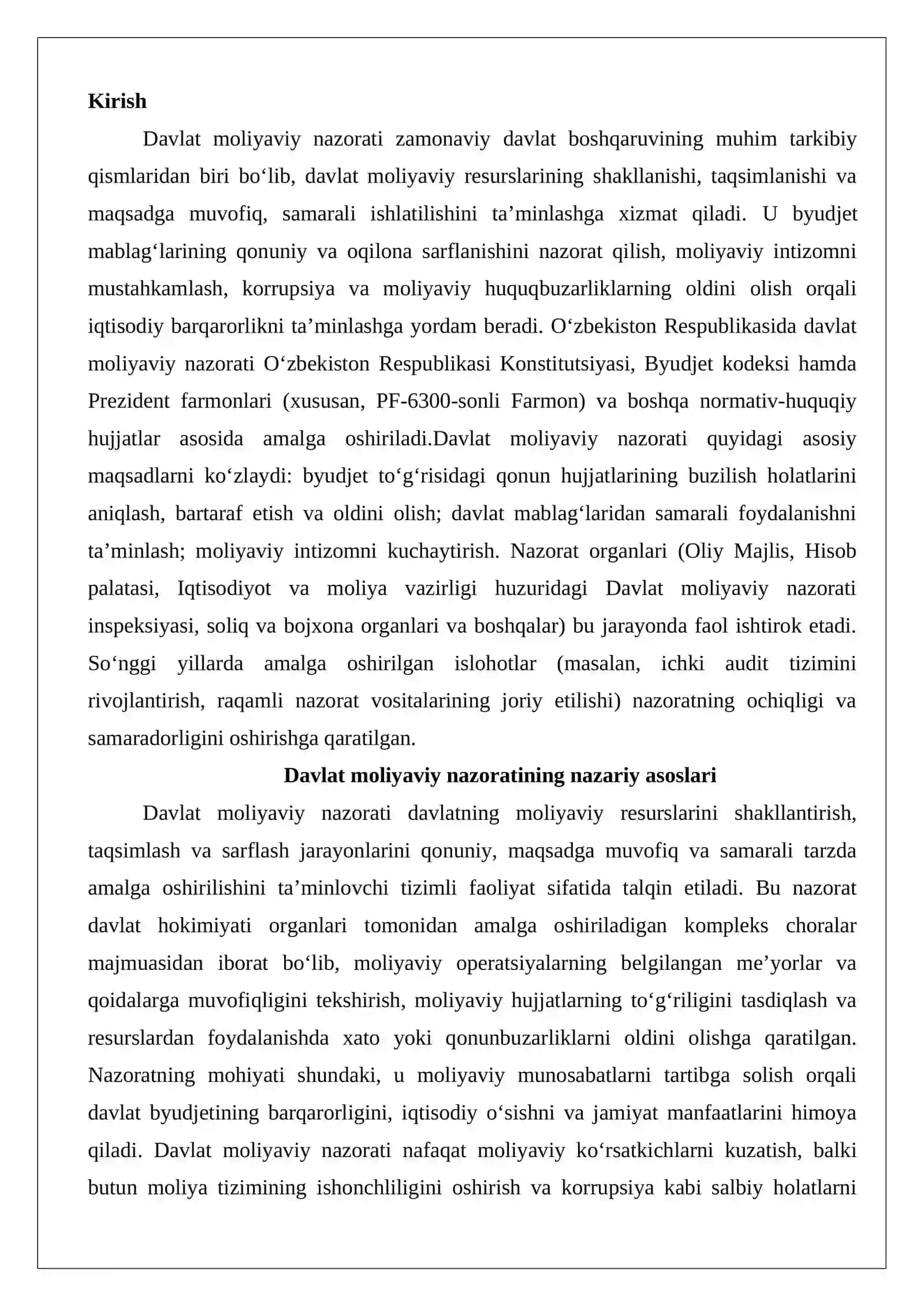 Davlat moliyaviy nazorati: respublika darajasida, mahalliy darajada 2
