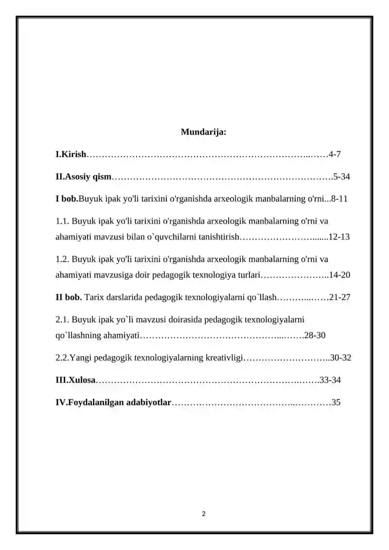 Buyuk ipak yo'li tarixini o'rganishda arxeologik manbalarning o'rni va ahamiyati 2