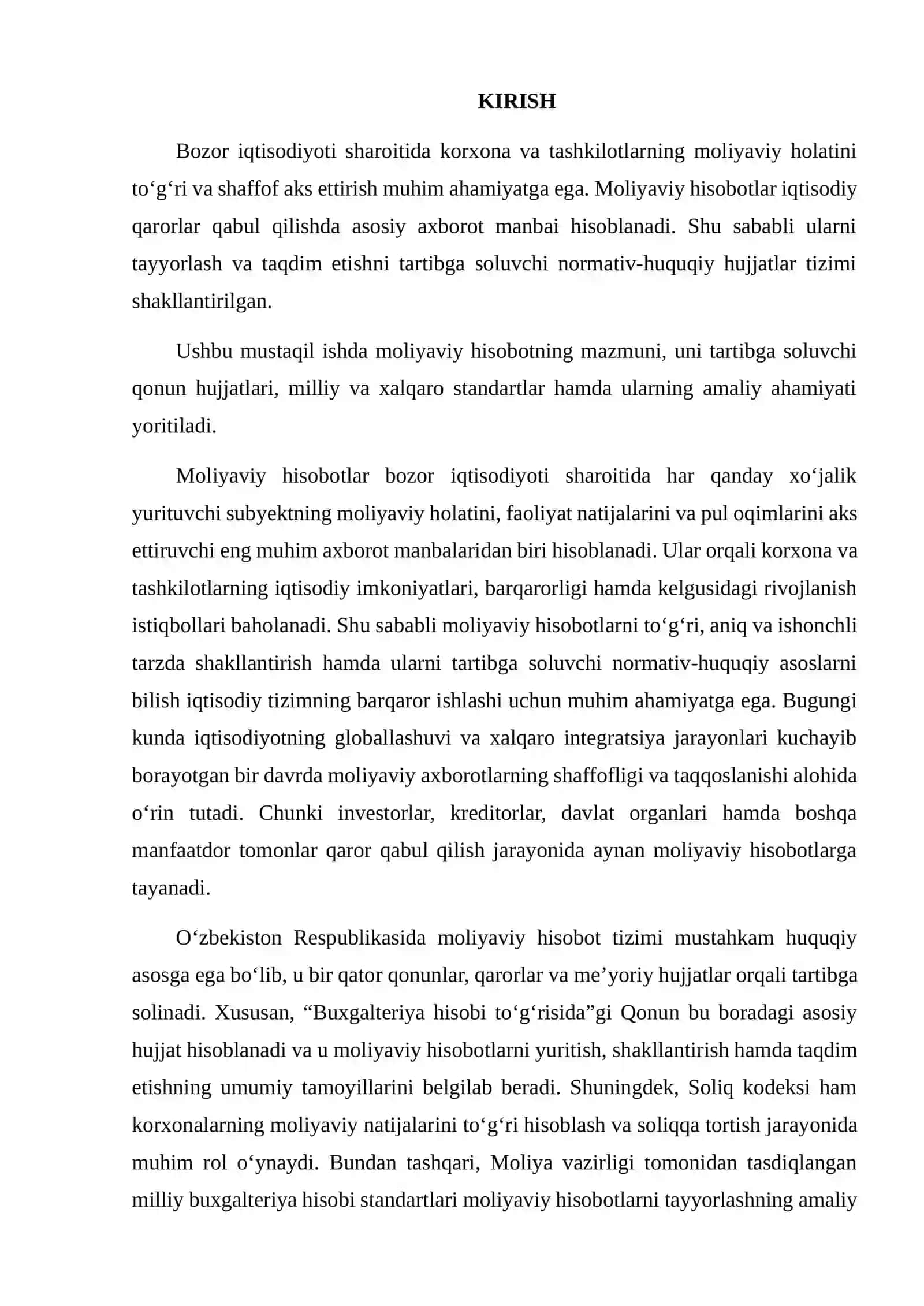 MOLIYAVIY HISOBOTNI TARTIBGA SOLUVCHI NORMATIV-HUQUQIY HUJJATLAR 2