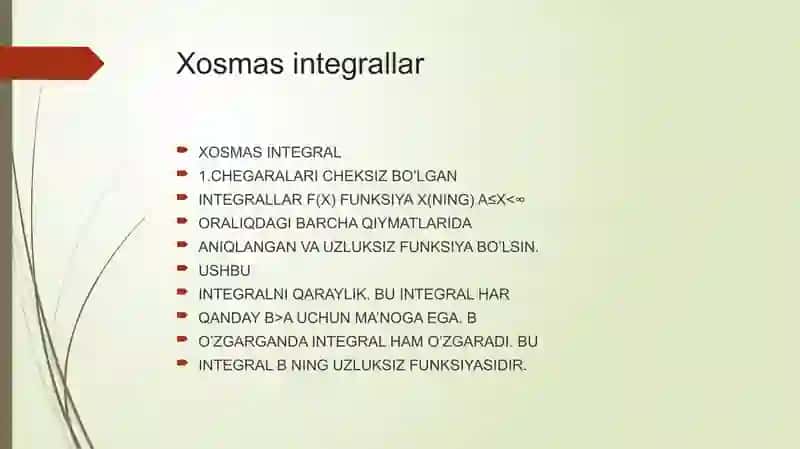 Xosmas Integrallar 2