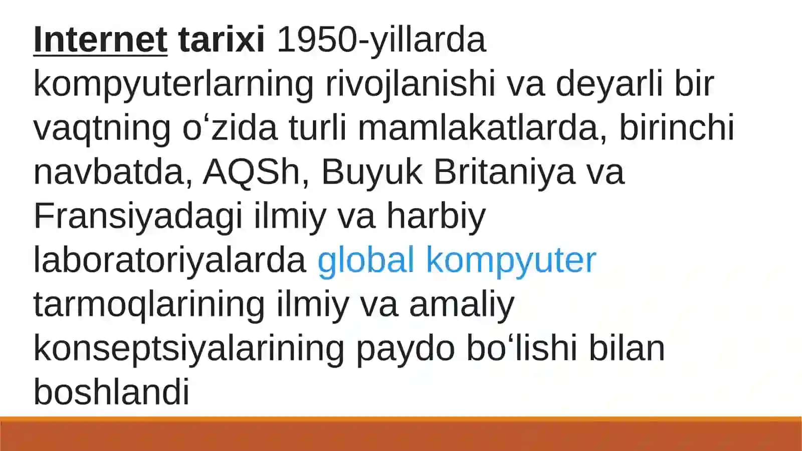 Internet tizimi va uning kelib chiqish tarixi 2