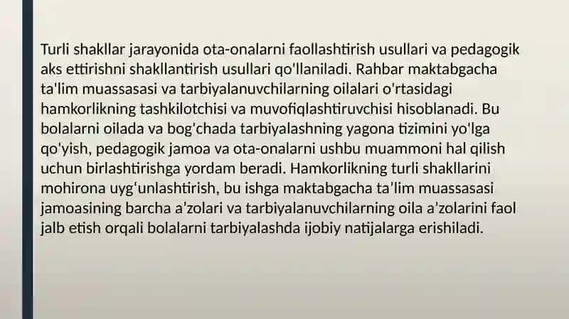 Ota onalar bilan hamkorlik 2