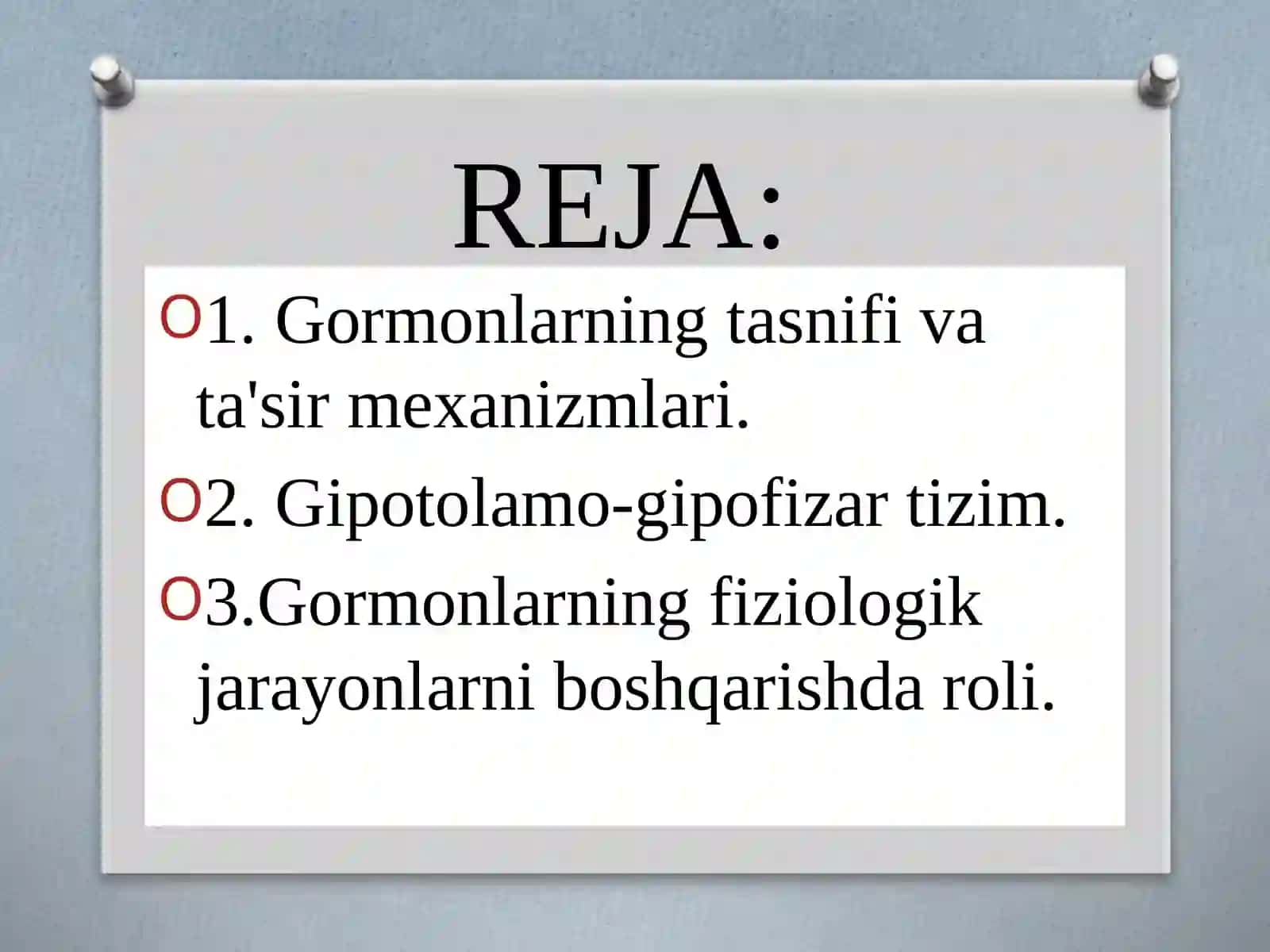 Endokrintizimfiziologiyasi:umumiytamoyillar 2