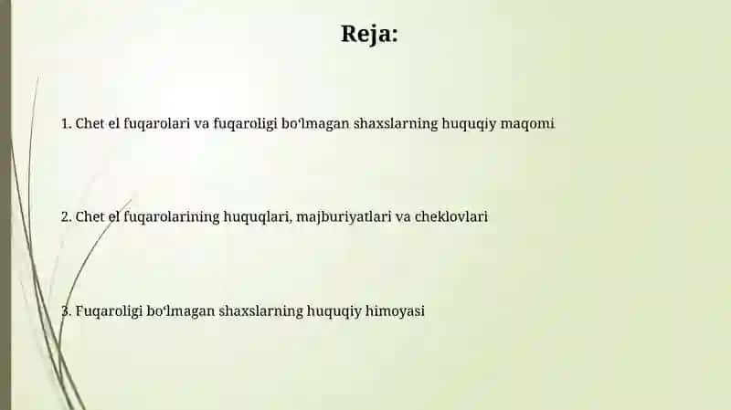 Chet el fuqarolari va fuqaroligi boʻlmagan shaxslarning huquqiy holati 2