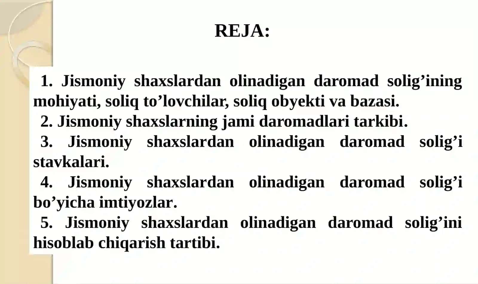 JISMONIY SHAXSLARDAN OLINADIGAN DAROMAD SOLIG’I 2